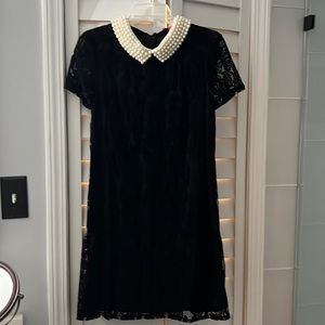 Black and pearl Betsey Johnson dress with lace overlay, classic:)